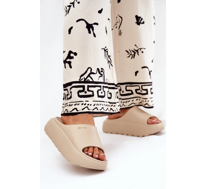 Dámské Pěnové Pantofle Na Platformě Big Star model 21686451 Béžové - Big Star Shoes Dámské Pěnové Pantofle Na Platformě Big Star model 21686451 Béžové - Big Star Shoes