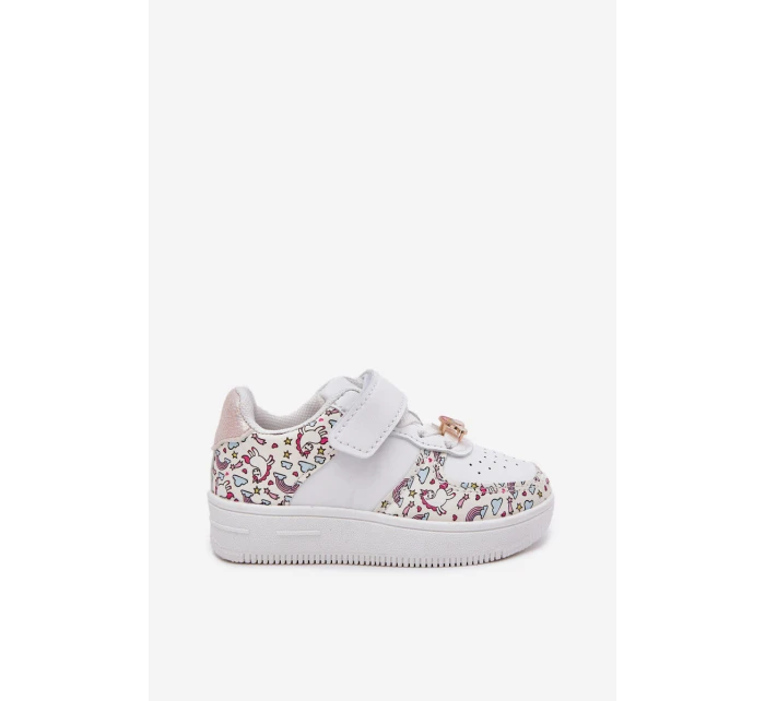 Dětské sneakersy sportovní obuv jednorožci bílé Thalia
