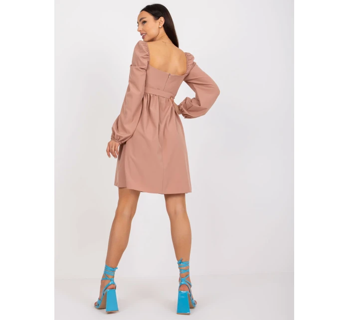 Dámské šaty-LK-SK-508834.37X-béžová Dámské šaty-LK-SK-508834.37X-béžová