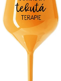 model 22163771 TEKUTÁ TERAPIE oranžová nerozbitná sklenice na víno 470 ml - Giftela