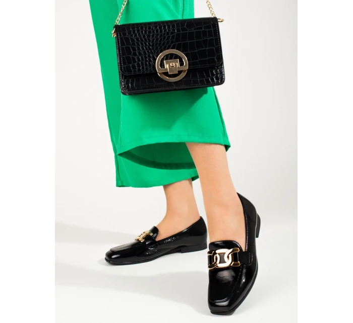 Krásné dámské černé  polobotky bez podpatku