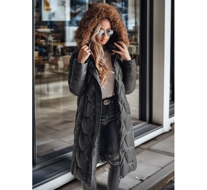 Dámská prošívaná dlouhá bunda WINTERACT černá FashionStreet TY4778 Dámská prošívaná dlouhá bunda WINTERACT černá FashionStreet TY4778