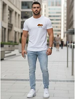 Pánské tričko s minimalistickým potiskem bílé FashionStreet NX5096R