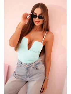 Dámská halenka s body bez model 20985507 volánky a výstřihem do V mincovna - K-Fashion