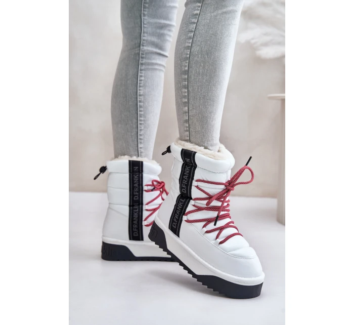 Dámské sněhule na tlusté podrážce veganské D.Franklin DFSH371007 bílé