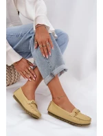 Ploché Kožené Mokasíny S Ozdobou model 21686049 Žluté - S.Barski