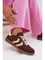 Dámské tenisky z eko semiše čokoládové model 22027752 - EVENTO