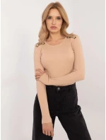 Bluzka RV BZ A model 20608934 camelowy - FPrice Bluzka RV BZ A model 20608934 camelowy - FPrice