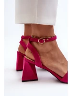 Dámské sandály na vysokém podpatku vyrobené z Eco Suede Fuchsia Upttima Dámské sandály na vysokém podpatku vyrobené z Eco Suede Fuchsia Upttima