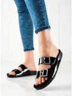 Komfortní  nazouváky dámské černé bez podpatku