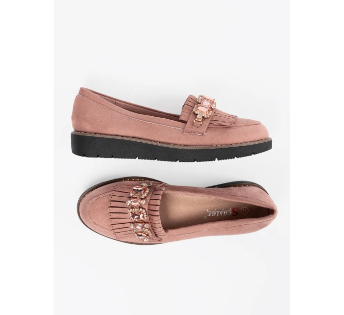 Výborné  mokasíny růžové dámské bez podpatku