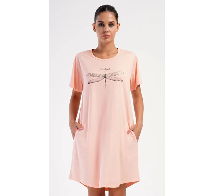 Dámské domácí šaty s krátkým rukávem model 20585156 - Vienetta Dámské domácí šaty s krátkým rukávem model 20585156 - Vienetta