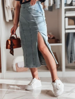 Džínová midi sukně s rozparkem MORETES modrá FashionStreet CY0481