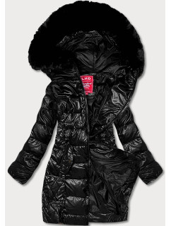 Černá vypasovaná dámská zimní bunda (2M-028)
