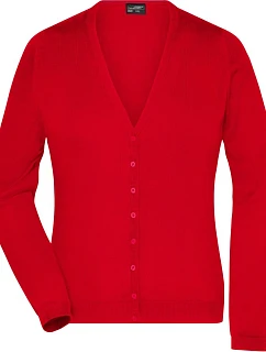 JN 660 Dámský pletený cardigan s výstřihem do V model 22488004 red - Daiber