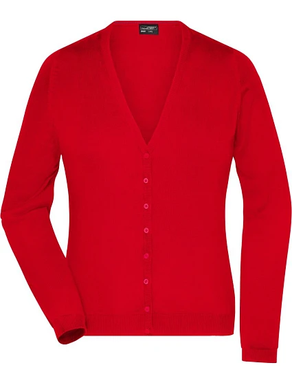 Daiber JN 660 Dámský pletený cardigan s výstřihem do V 02.0660 red Daiber JN 660 Dámský pletený cardigan s výstřihem do V 02.0660 red