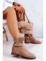 Prolamované dámské jarní boty Béžová Royale