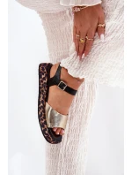 Kožené Elegantní Dámské Sandály model 21691677 Zlaté - S.Barski