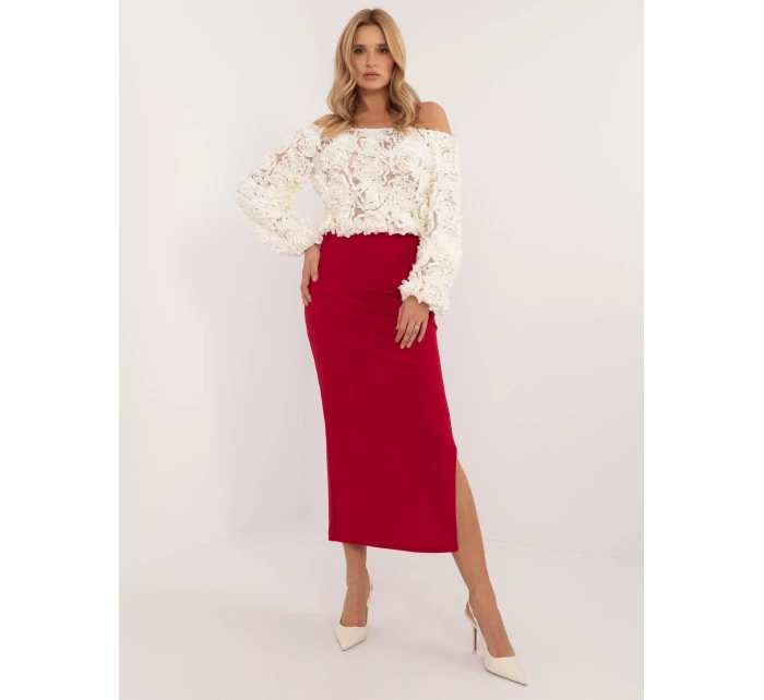 Spódnica MI SD model 20576467 czerwony - FPrice Spódnica MI SD model 20576467 czerwony - FPrice