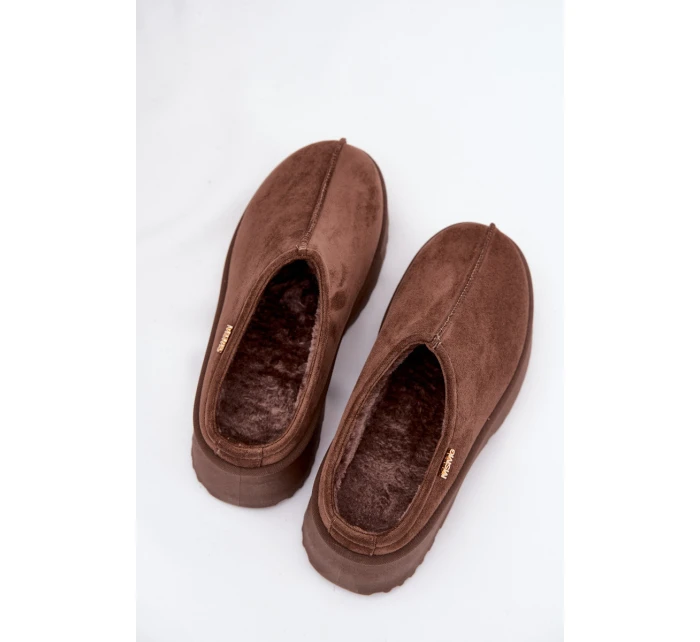 Dámské nízké sněhule na platformě Yrenna – hnědé Dámské nízké sněhule na platformě Yrenna – hnědé