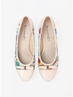 Luxusní dámské  lodičky vícebarevné na širokém podpatku