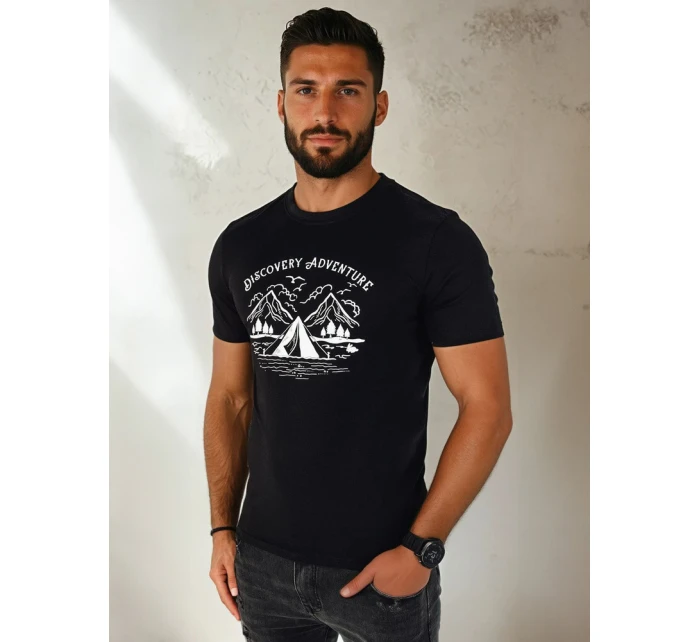 Pánské tričko s potiskem černé FashionStreet RX5413