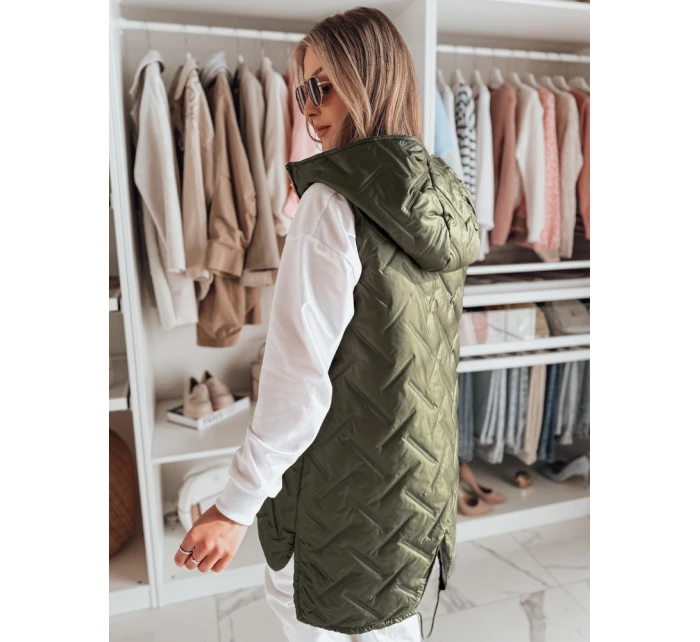 Dámská přechodná prošívaná vesta GRANDI zelená FashionStreet TY4827