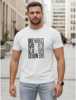Tshirt męski z nadrukiem biały model 22182648 - FashionStreet Tshirt męski z nadrukiem biały model 22182648 - FashionStreet
