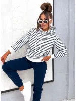 Tmavě modrý dámský bavlněný teplákový komplet s mikinou model 21777414 - Moon