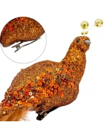 OZDOBNÝ PTÁK NA KLIPU 38CM BRONZ A MĚĎ OZDOBNÝ PTÁK NA KLIPU 38CM BRONZ A MĚĎ