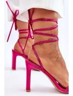 Elegantní vázané sandály s kamínky Fuchsie Nessy Elegantní vázané sandály s kamínky Fuchsie Nessy