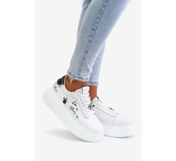 Dámské Kožené Tenisky Na Platformě S  A  Bílé model 21675574 - VINCEZA