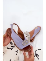 Dámské Sandály S Dekorací Na Ploché Modré Eko Velur Béžové model 21685728 - Boto Dámské Sandály S Dekorací Na Ploché Modré Eko Velur Béžové model 21685728 - Boto