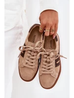 Dámské sneakersy na platformě z přírodní semiše béžové Eldira Dámské sneakersy na platformě z přírodní semiše béžové Eldira