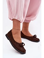 Kožené Semišové Dámské Polobotky model 22101235 Čokoládové - Zazoo