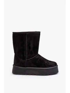 Černé dámské boty do sněhu Abrams s kožíškem
