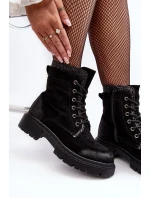 Zdobené dámské pracovní boty se zipem Black Santelia Zdobené dámské pracovní boty se zipem Black Santelia