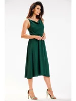Dámské šaty A579 Tmavě zelená - Awama