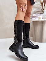 Zateplené kozačky ASA62-112 černé - Jezzi