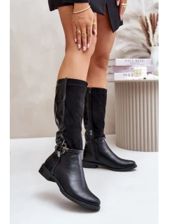 Zateplené kozačky ASA62-112 černé - Jezzi