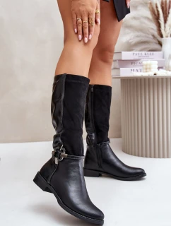 Zateplené kozačky ASA62-112 černé - Jezzi