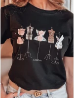 Dámské tričko s potiskem MANETEE černá FashionStreet RY2729 Dámské tričko s potiskem MANETEE černá FashionStreet RY2729