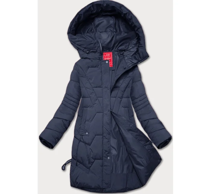 Tmavě modrá dámská bunda pro přechodné období s kapucí model 20617024 - LHD