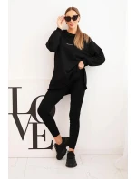 Dámský bavlněný komplet mikina a legíny s nápisem Minimal černý