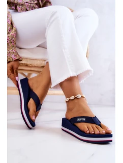 Dámské žabky na klínku Big Star model 21579653 Námořnická modrá - Big Star Shoes