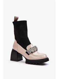 Botky Dámské se Soketou na Podpatku Bežové SBarski MR870-41