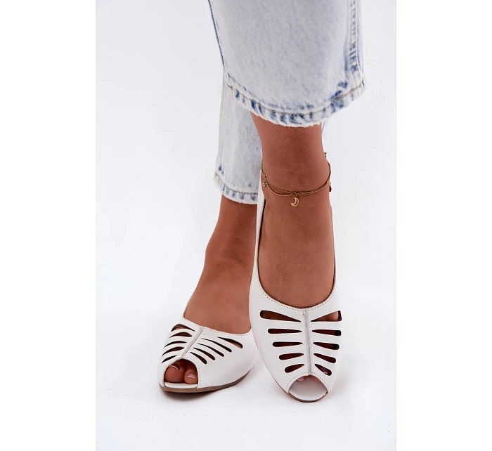 baleríny z přírodní kůže  Bílá model 22123128 - Maciejka