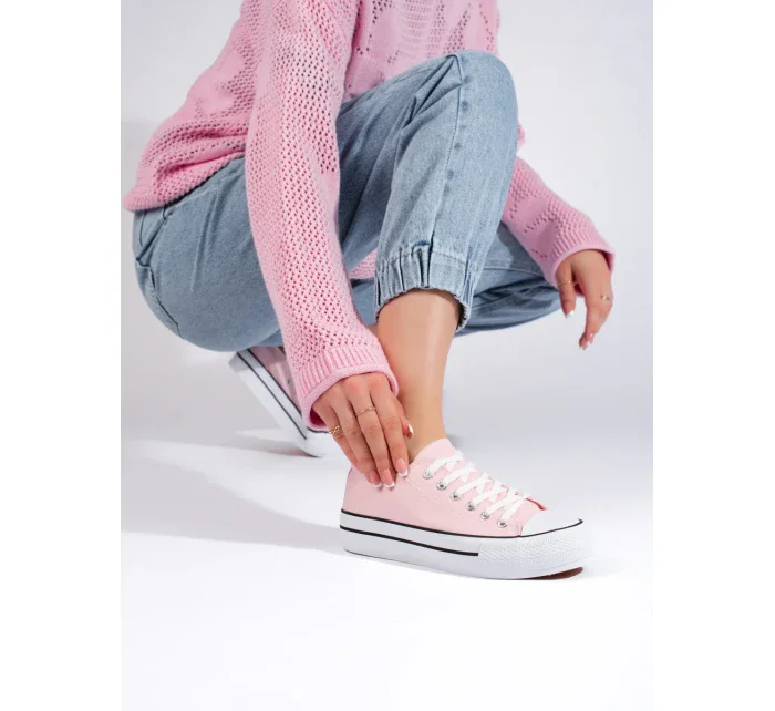 Exkluzívní dámské růžové tenisky bez podpatku Exkluzívní dámské růžové tenisky bez podpatku