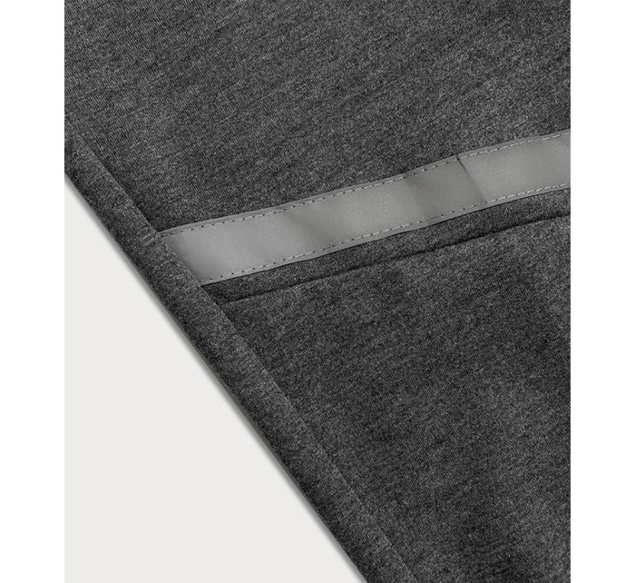 Šedé pánské teplákové kalhoty s reflexními prvky (8K189-5)