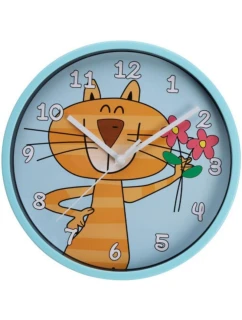 NÁSTĚNNÉ HODINY DĚTSKÉ 22,5 CM KOČKA